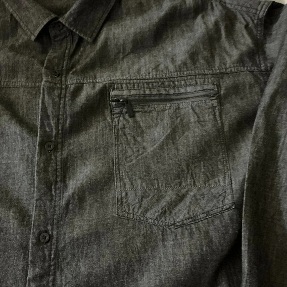 Sean John Black Button Down Heavy Cotton Shirt, 4XB - Picture 10 of 10